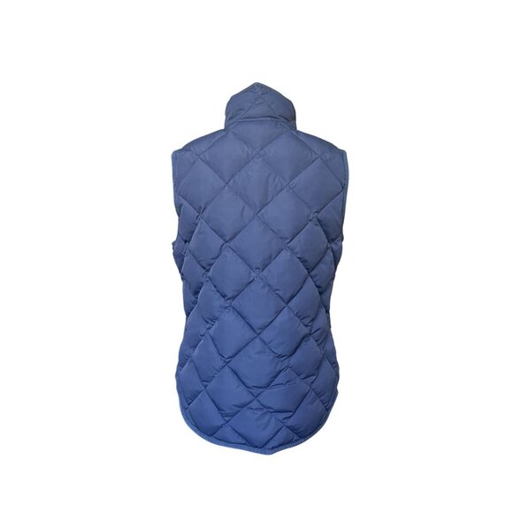 J. Crew Excursion Quilted Down Puffer Vest Size S Navy Blue Full Zip Preppy Warm - Picture 4 of 9